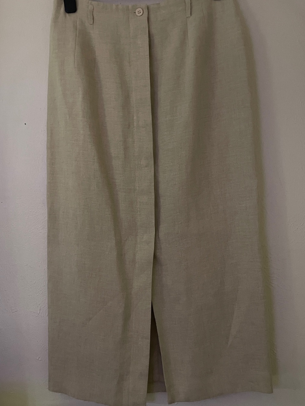 Vintage Talbots Irish Linen Beige Cream Straight Maxi Skirt Y2K EUC Size 12